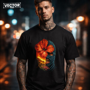 Чоловіча чорна футболка з принтом VECTOR_UNDERGROUND_0213