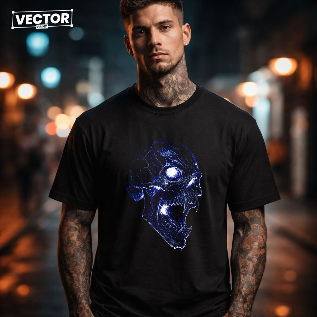 Чоловіча чорна футболка з принтом VECTOR_UNDERGROUND_0214