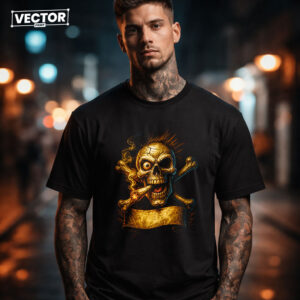 Чоловіча чорна футболка з принтом VECTOR_UNDERGROUND_0215