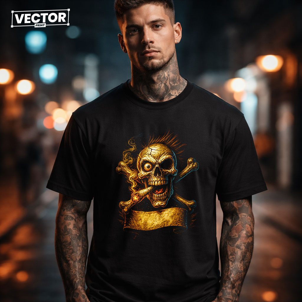 Чоловіча чорна футболка з принтом VECTOR_UNDERGROUND_0215