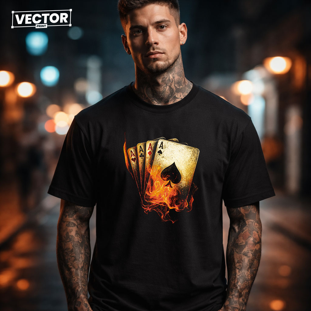 Чоловіча чорна футболка з принтом VECTOR_UNDERGROUND_0220