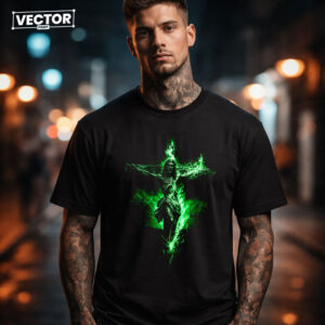 Чоловіча чорна футболка з принтом VECTOR_UNDERGROUND_0223