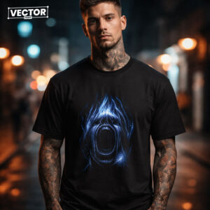 Чоловіча чорна футболка з принтом VECTOR_UNDERGROUND_0224