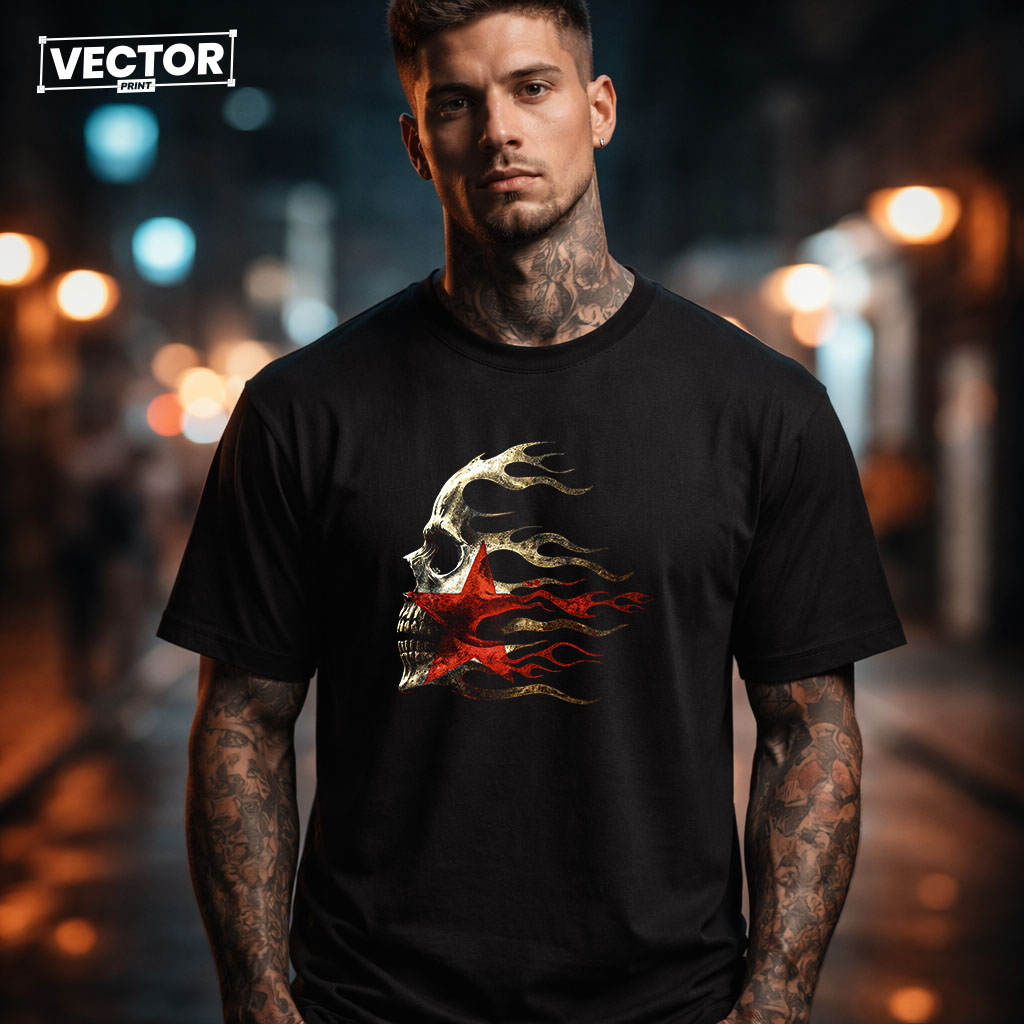 Чоловіча чорна футболка з принтом VECTOR_UNDERGROUND_0226