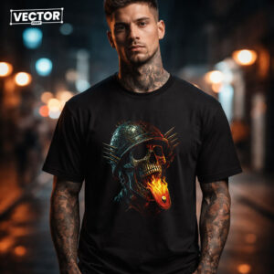Чоловіча чорна футболка з принтом VECTOR_UNDERGROUND_0228
