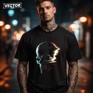 Чоловіча чорна футболка з принтом VECTOR_UNDERGROUND_0229