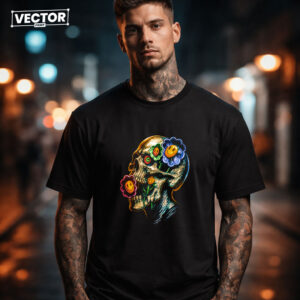 Чоловіча чорна футболка з принтом VECTOR_UNDERGROUND_0230